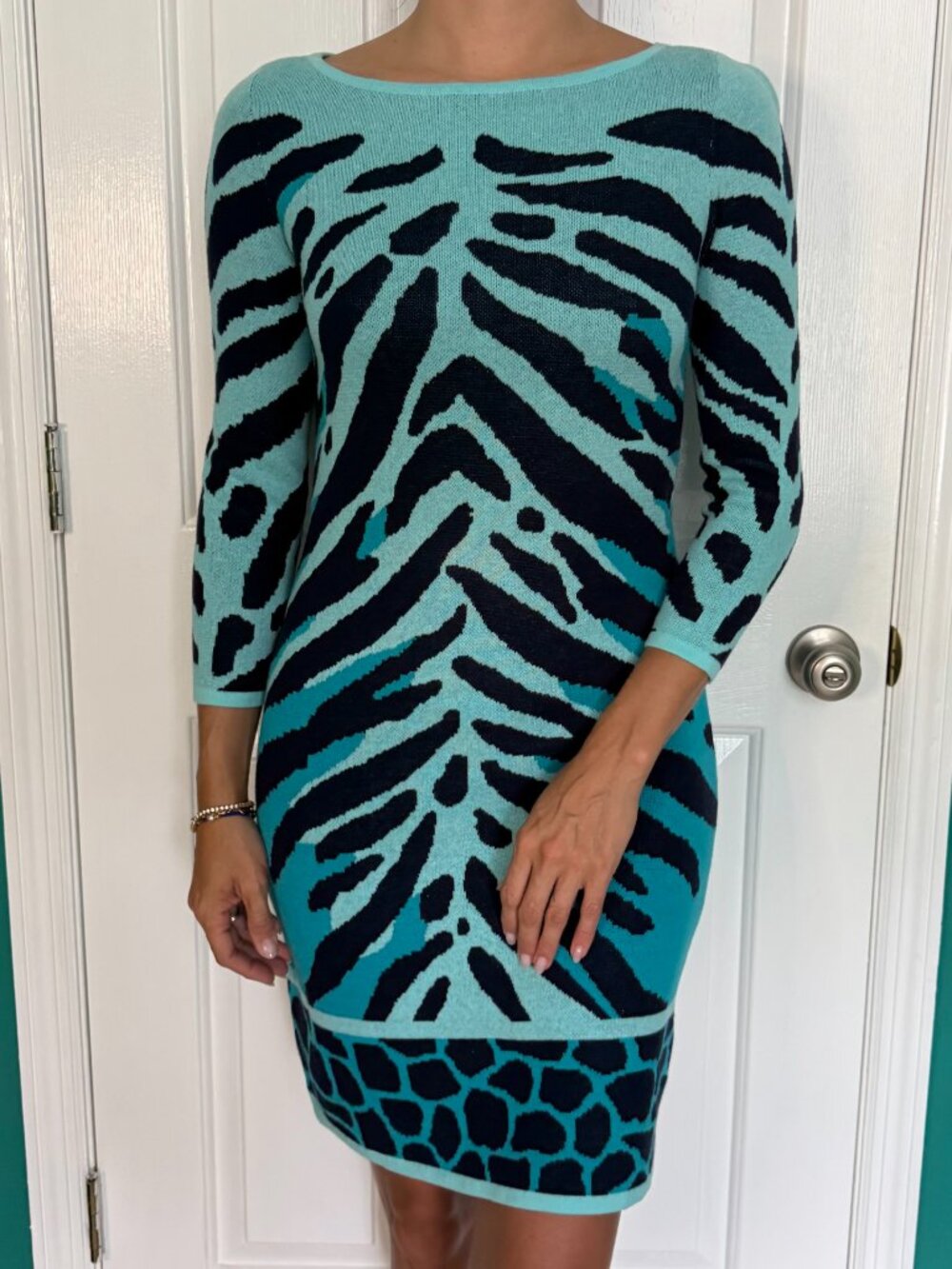 NWT Lilly Pulitzer Polly Sweater Shift Dress Animal Print